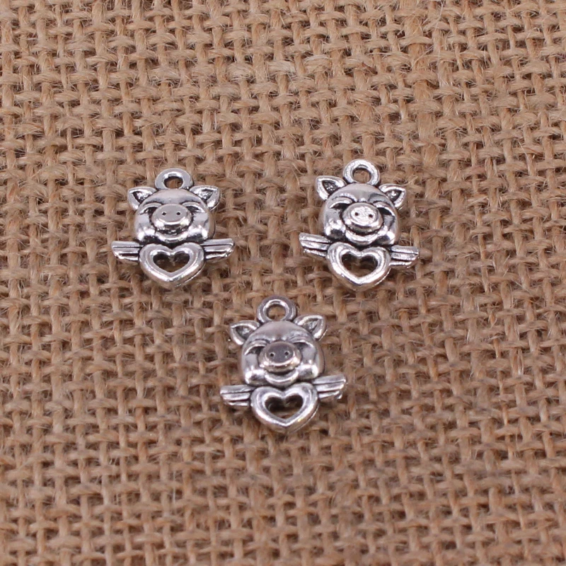 

Подвески в виде свиньи для творчества, 16x13 мм, 7 шт.