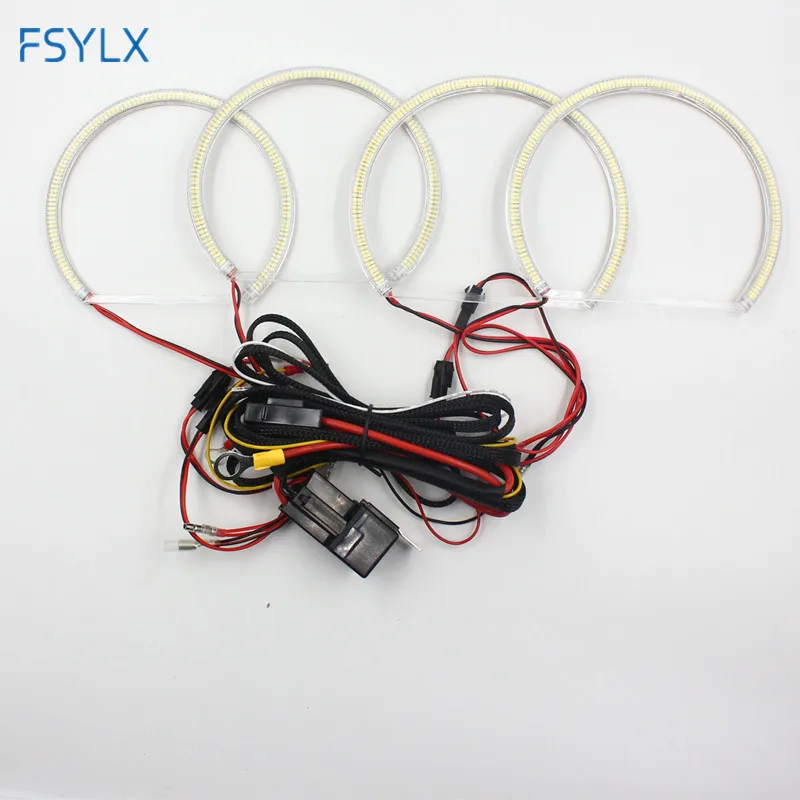 FSYLX1 набор (4*131 мм) ксеноновый белый 120SMD светодиодный ангельские глазки для BMW E36 E38