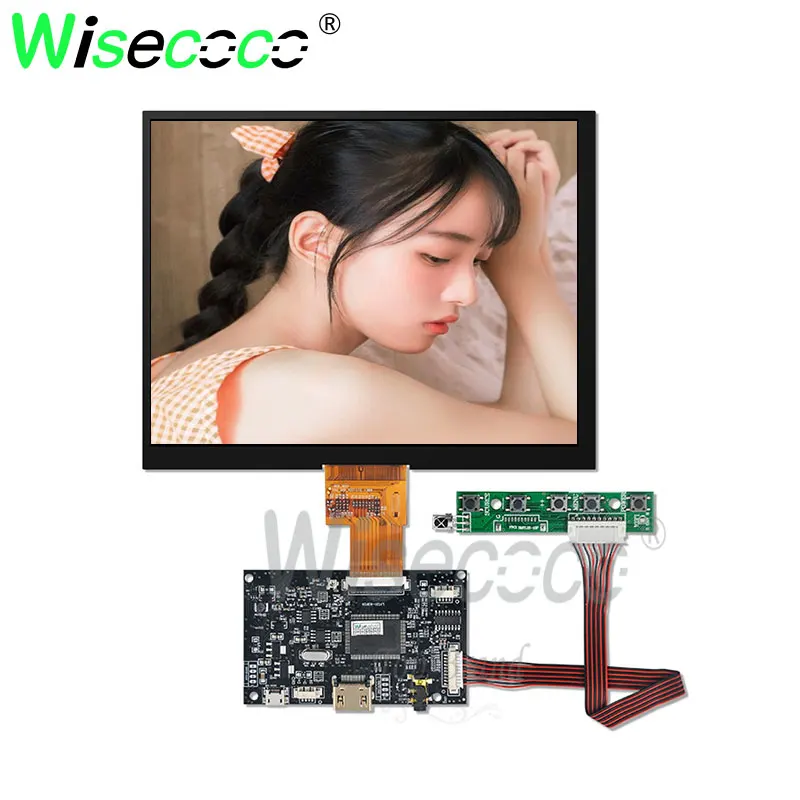 wisecoco For notebook laptop  Raspberry Pi 8 inch LCD 1024*768 IPS screen with  LVDs 40 pins driver board