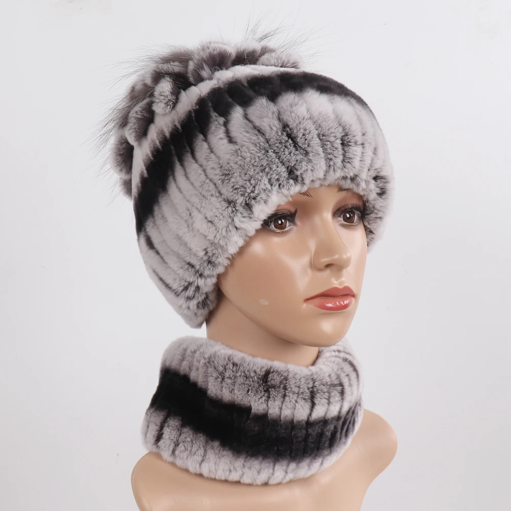 Новый стиль женская вязаная меховая шапка ушанка с маской для глушитель