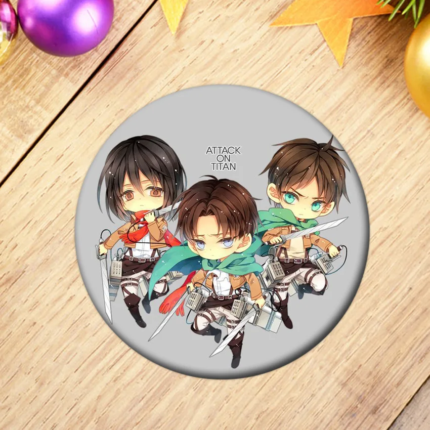 100 стилей Аниме Атака Титанов бейж с дисплеем мультяшная фигура Эрин Леви рюкзаки