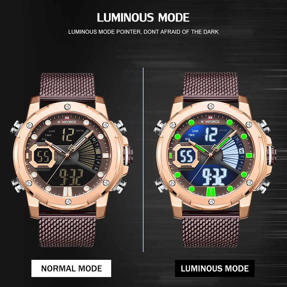 NAVIFORCE часы мужские спортивные кварцевые Топ люксовый бренд нержавеющая сталь