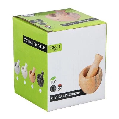 Ступка с пестиком 10x7 5см мрамор в ассортименте 4 цвета|Мельницы| |