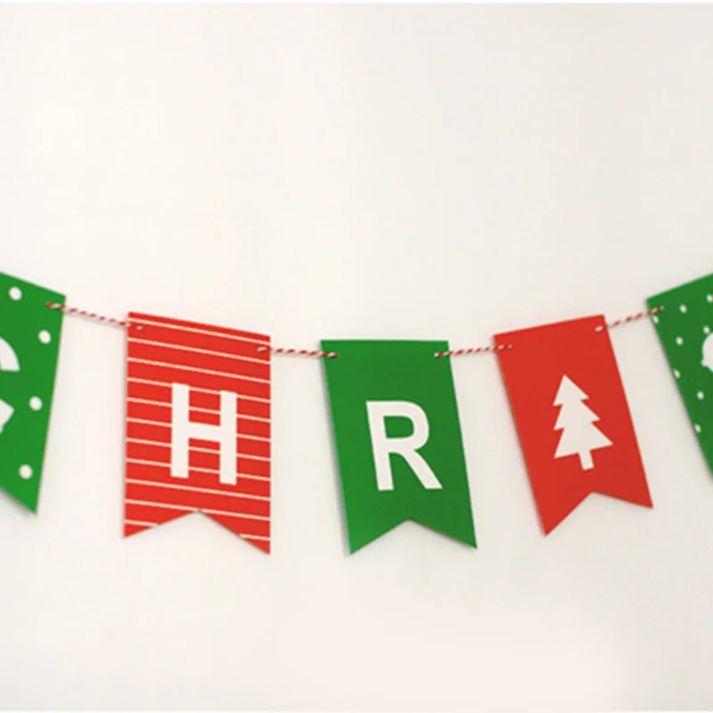 2 Искусственных Рождественских флага бумажный баннер рождественские флаги