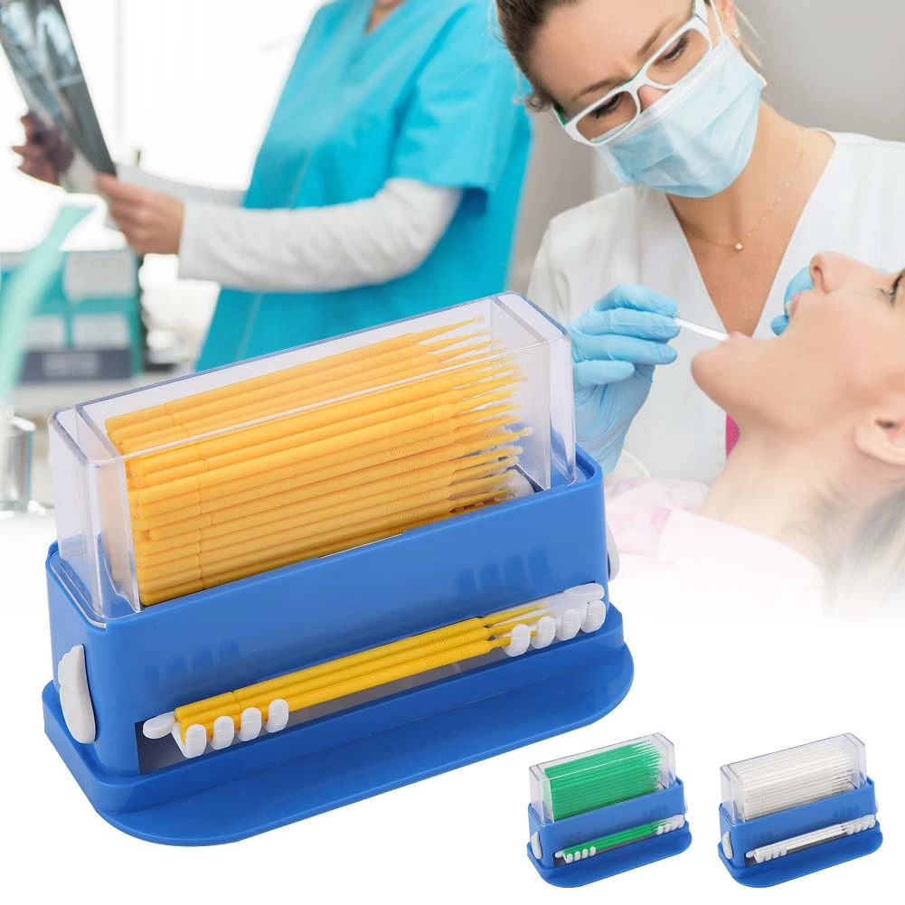 

Стоматологический одноразовый микро-аппликатор, 3 цвета, сгибаемые палочки, диспенсер для кистей с коробкой, стоматологические лабораторны...