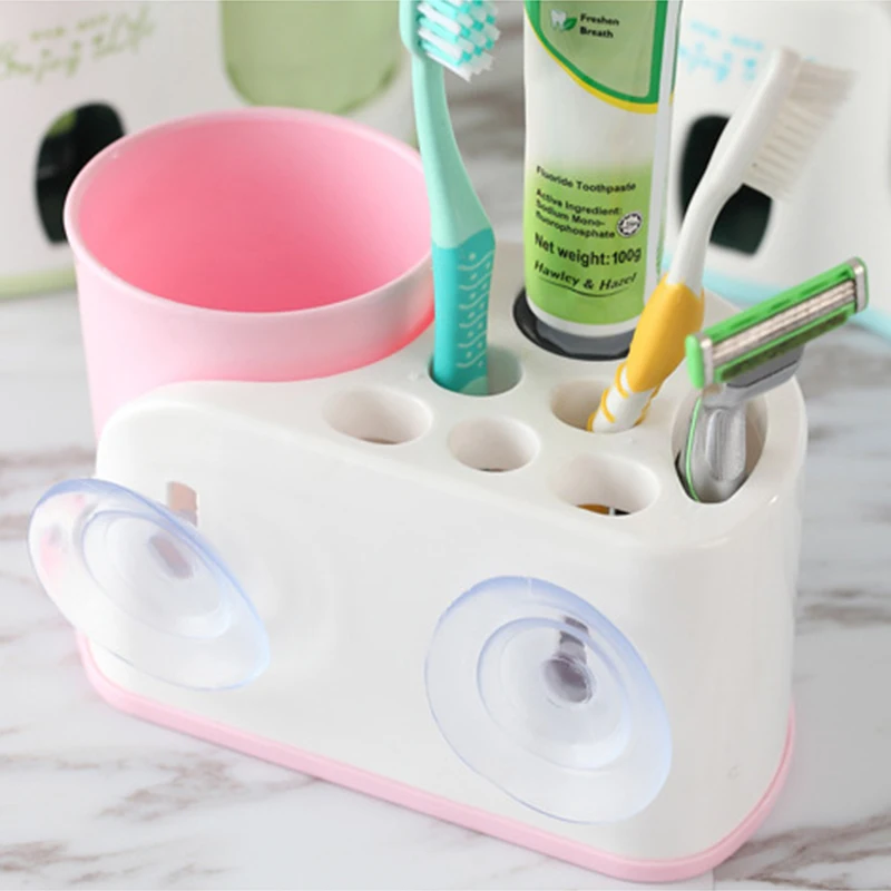 

Bathroom Accessories Automatic Toothpaste Dispenser Toothbrush Holder Wall MountedToothpaste Squeezer Tooth brush Storage Rack