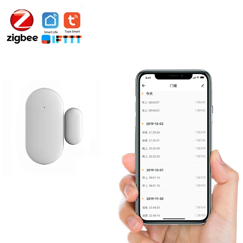 

Умный Магнитный датчик Zigbee для дверей, окон, дверей, дома, Противоугонный датчик, сигнализация