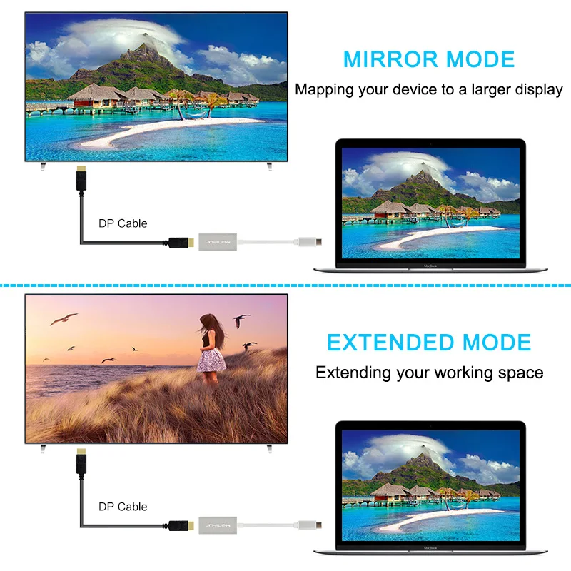 USB C 3 1 Тип к DisplayPort DP адаптер Поддержка 4K мужчин и женщин преобразователь ТВЧ