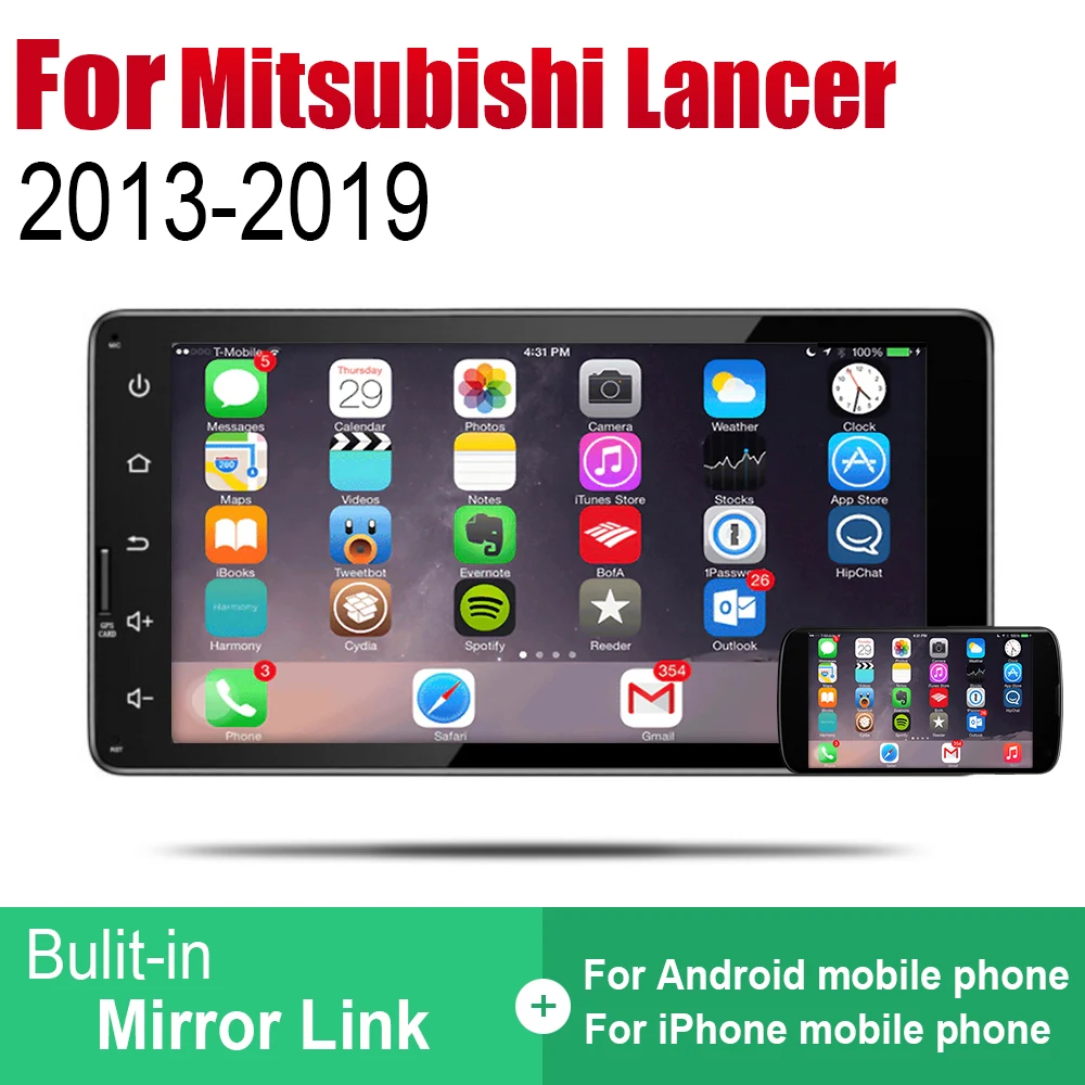 Автомагнитола ZaiXi на Android 2 Din для Mitsubishi Lancer 2013 ~ 2019 мультимедийный плеер система GPS