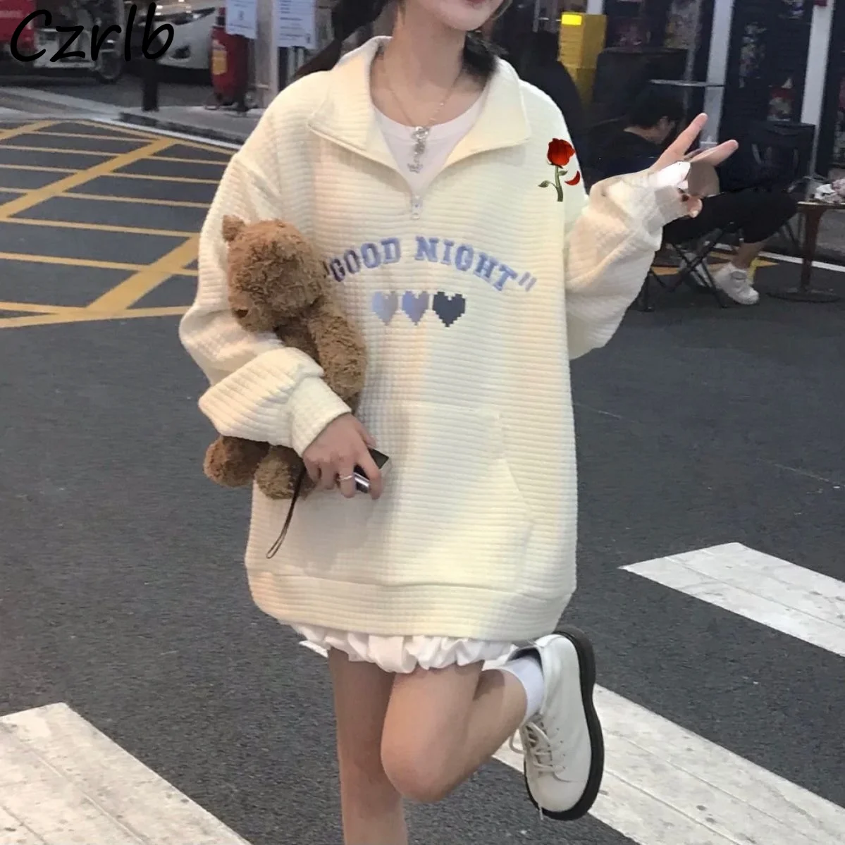 Женские Дизайнерские свитшоты с вышивкой буквами бойфренда в стиле Харадзюку