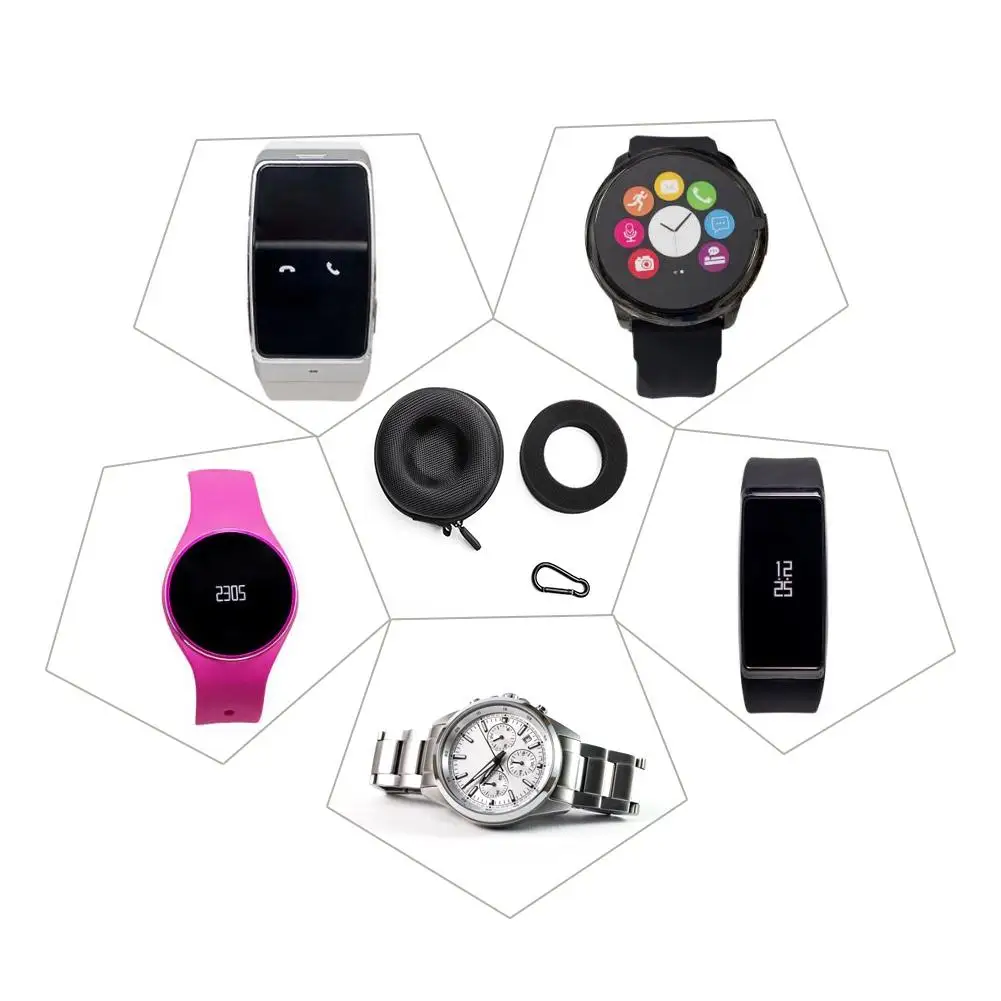 

Round Single Storage Box for iWatch Smart Watches Portable Mini Storage Box Travel Wristwatches Pouch Bag 10 x 5.6 cm