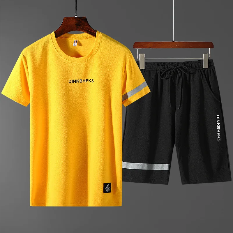 

Casual t-shirts Shorts sets men tracksuit summer 2-Pieces set jogging Streetwear basketball sports suit men