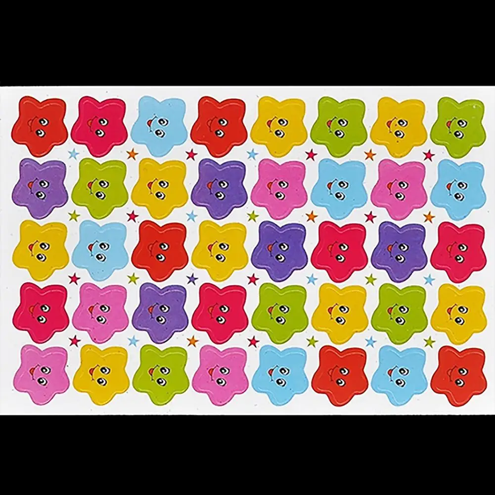 Calcoman&iacute;a de estrellas y sonrisa para ni&ntilde;os, bonita pegatina de recompensa para maestro de escuela, decoraci&oacute;n de bloc de notas, juego de papeler&iacute;a escolar-3