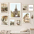 Современная Настенная Картина на холсте с изображением улиц Парижа и автомобиля, скандинавские плакаты и принты, настенные картины для гостиной, декор в эстетике