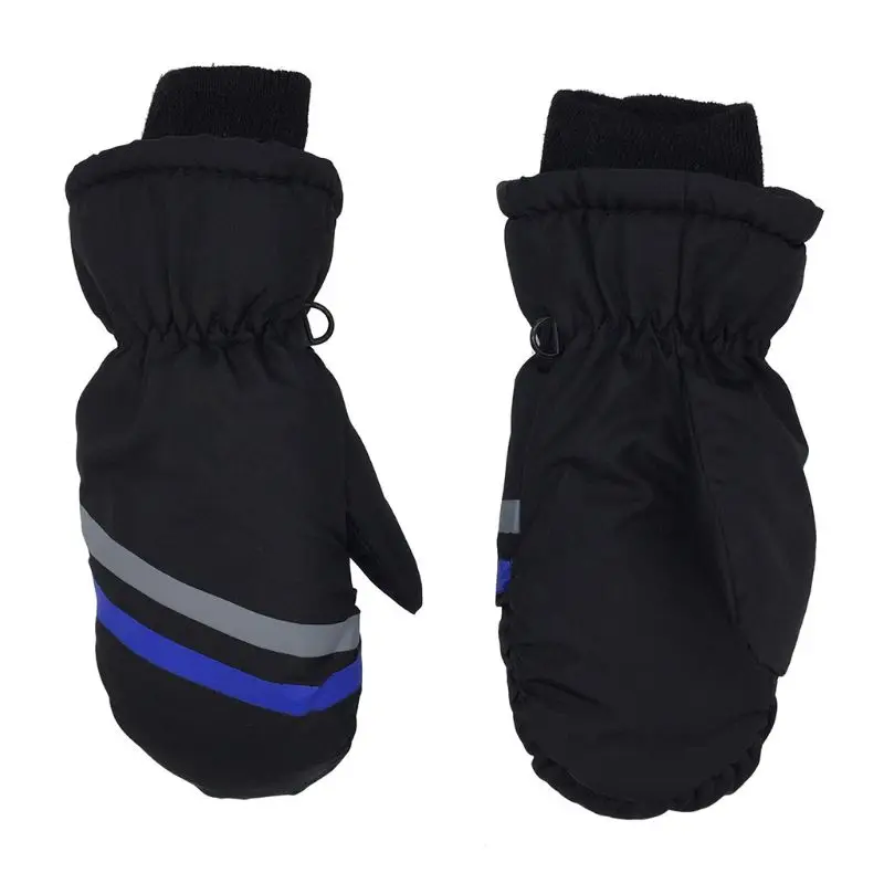 

Children Thick Warm Ski Gloves Boy Girl Geometric Print Winter Windproof Mitten