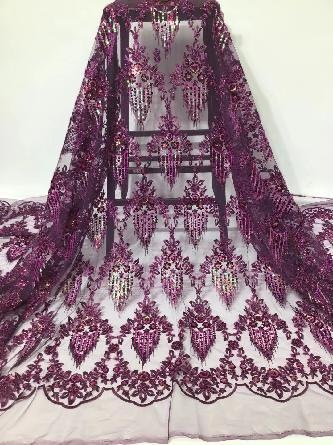 

Блестящие французский в нигерийском стиле высокое качество кружево с блестками, фабричное производство, для украшения свадебных Африканск...