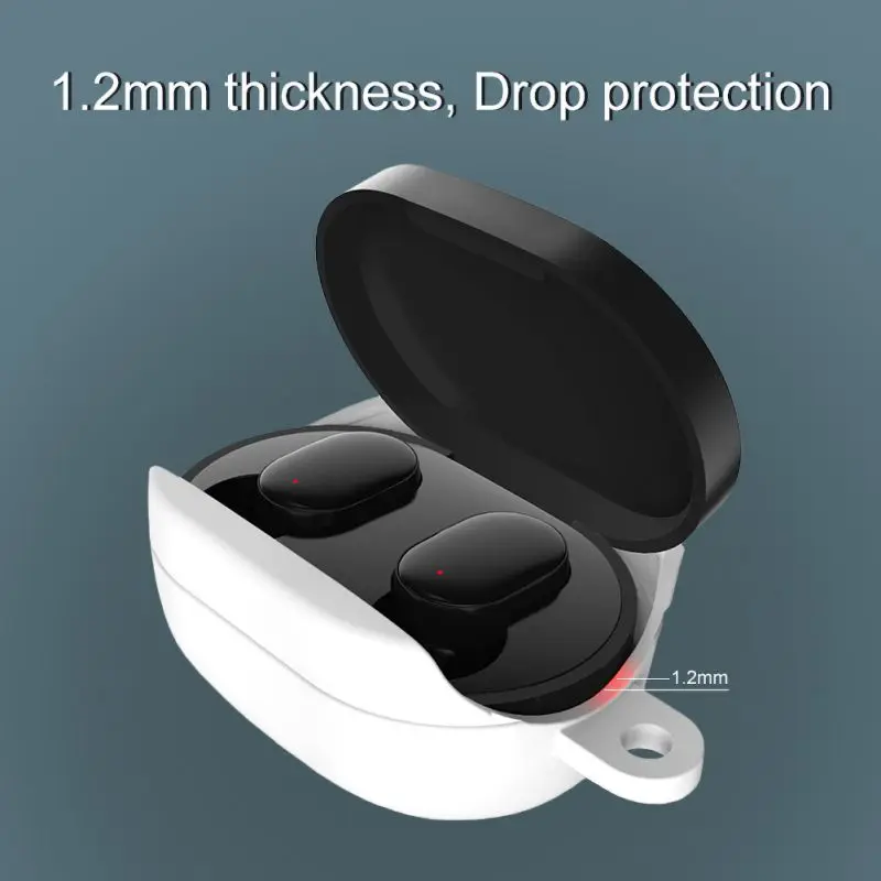 Защитный чехол для наушников с кольцом Xiaomi mi Red Airdots Youth силиконовый Xio Air Dots