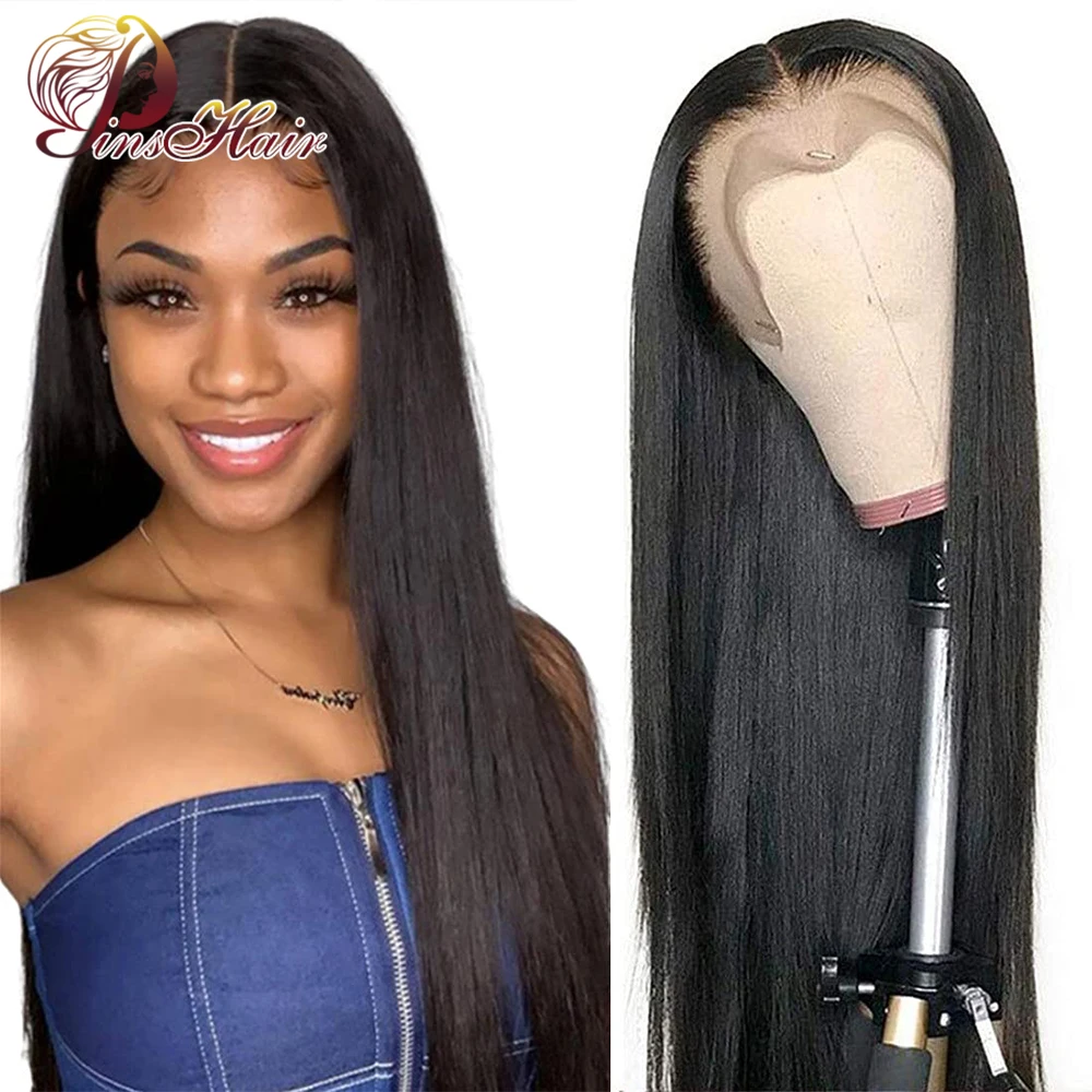 Pinshair Lace Front Wigs Human Hair Brazilian Straight Hair Wig for Black Women 13X4 Lace Frontal Wig 150% Density Natural Color