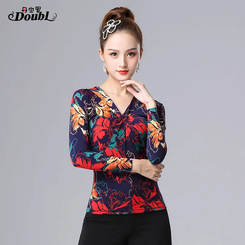 Женский топ для латиноамериканских танцев с длинным рукавом взрослых