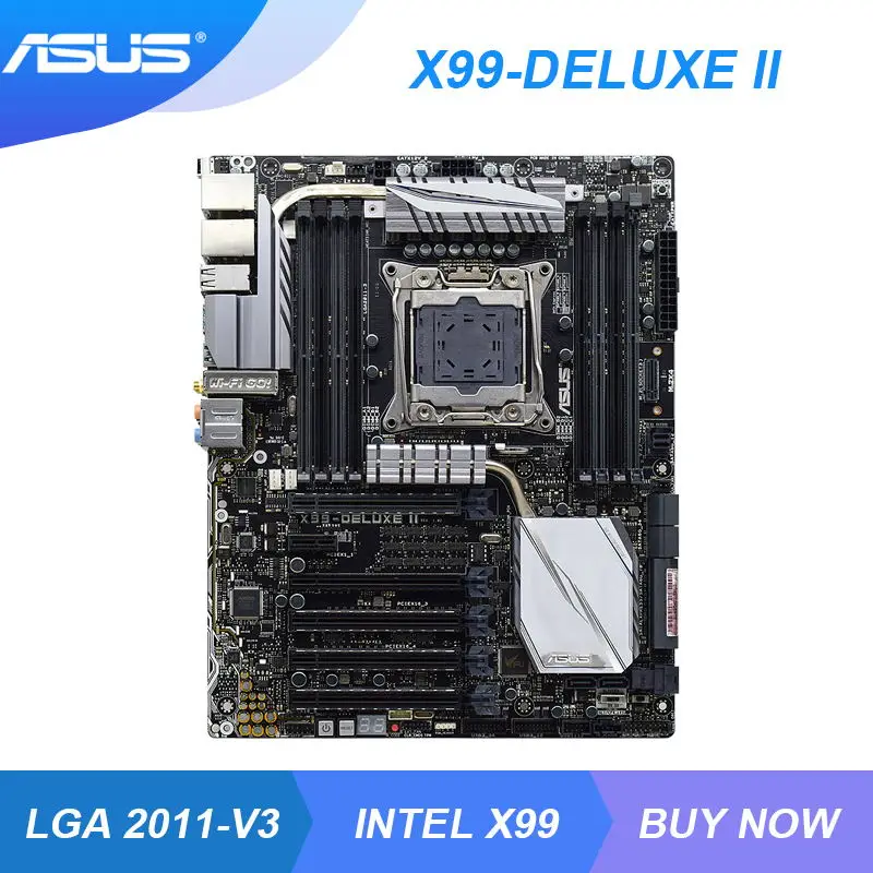 

ASUS X99-DELUXE II High-end LGA 2011 v3 v4 Intel X99 Motherboard DDR4 128G M.2 PCIe X16 Support Kit Xeon E5-2650 v4 i7-5930K CPU