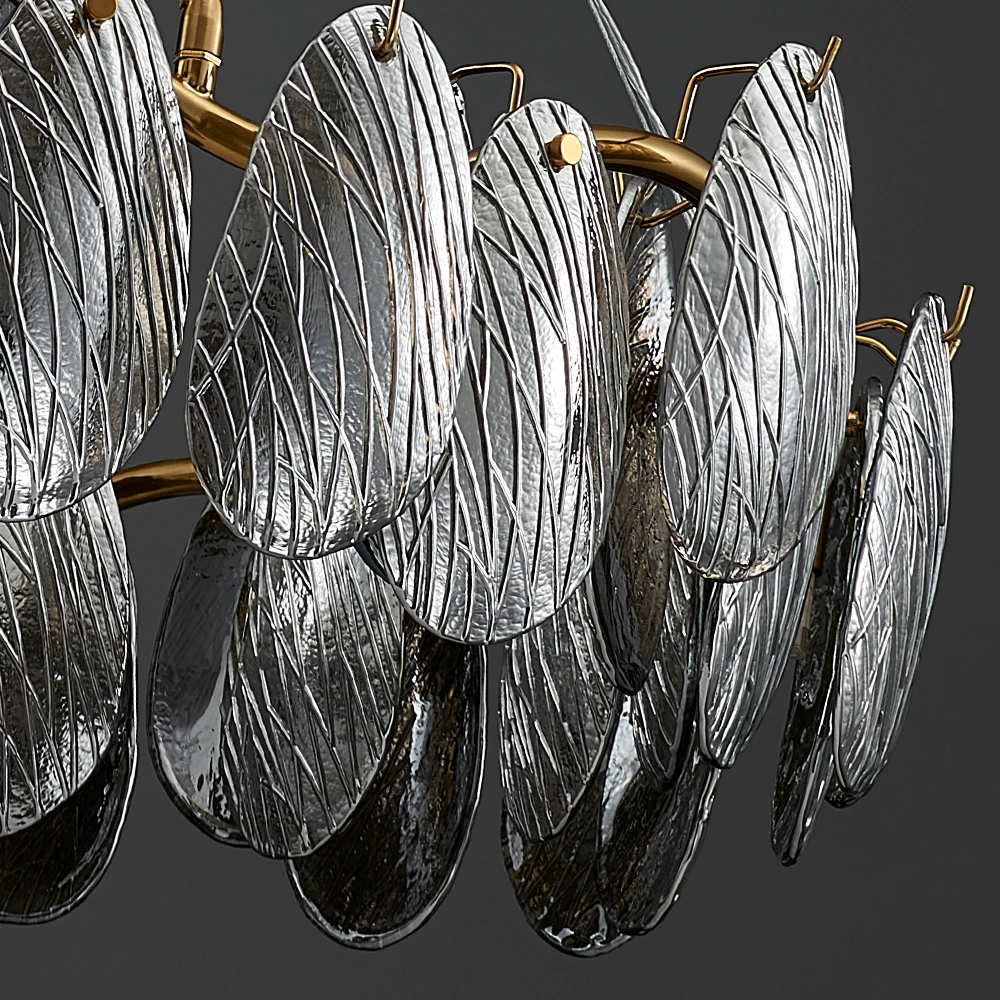 

New modern dining room chandelier luxury kitchen island glass lamp wave design hanging light fixture dining room decor lighting