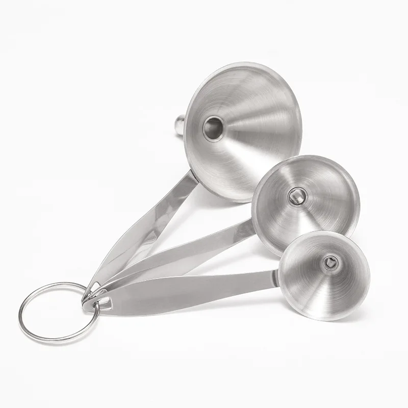 

Stainless Steel Funnels Set 3Pcs Canning Detachable Strainer Filter Mini Funnel Simple Creative Household Liquid Kitchen Tools