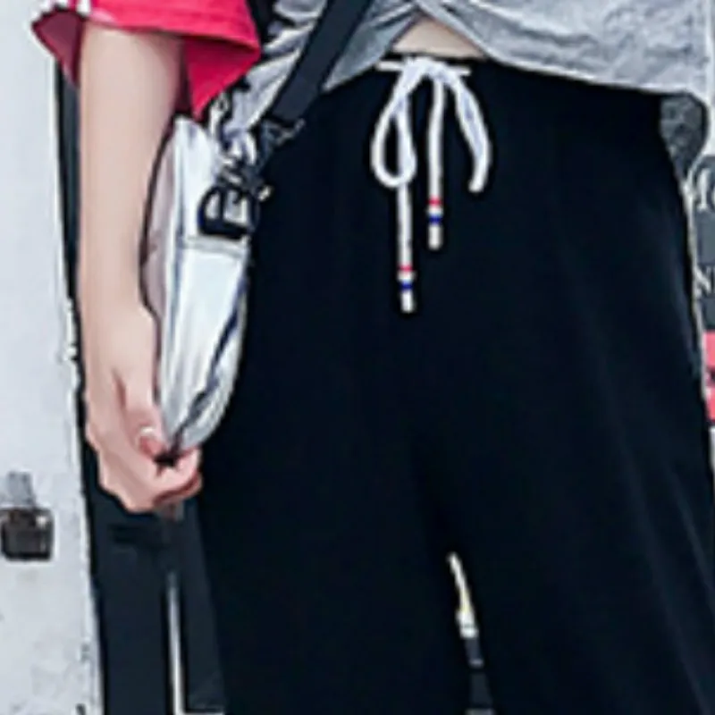 

Pants Women Summer Spring Patchwork Pockets Loose Casual Womens Ankle-Length Harem Trousers All-match Korean Style Ladies