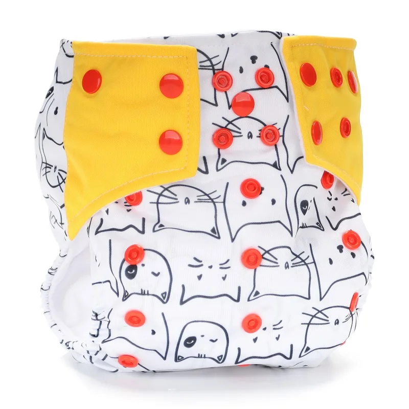 [CHOOEC] 2020 New One Size Baby Washable Reusable Pocket Cloth Diapers Double Breasted Digital Integrated Flower Pattern pant | Мать и