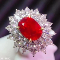 kjjeaxcmy fine jewelry natural ruby 925 sterling silver new gemstone women ring support test elegant