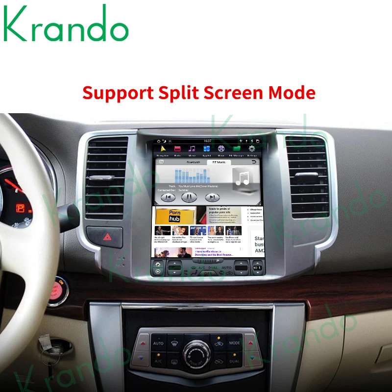 저렴한 Krando 안드로이드 9.0 10.4 인치 세로 스크린 차량용 라디오, 무선 카플레이, 닛산 티아나 2008-2012 년식, 테슬라 스타일 차량용 헤드 유닛