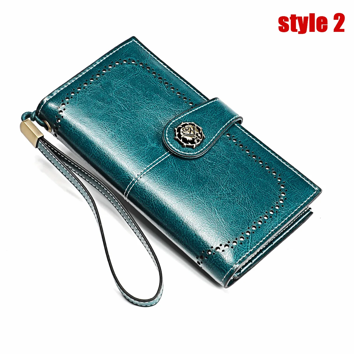 Blue Style 2 Модные RFID Бумажник Для женщин для телефона из натуральной кожи кошелек женский длинный женские бумажники с застежкой-молнией держатель для карт клатч кошельки портмоне сумки - Цвет: Blue Style 2