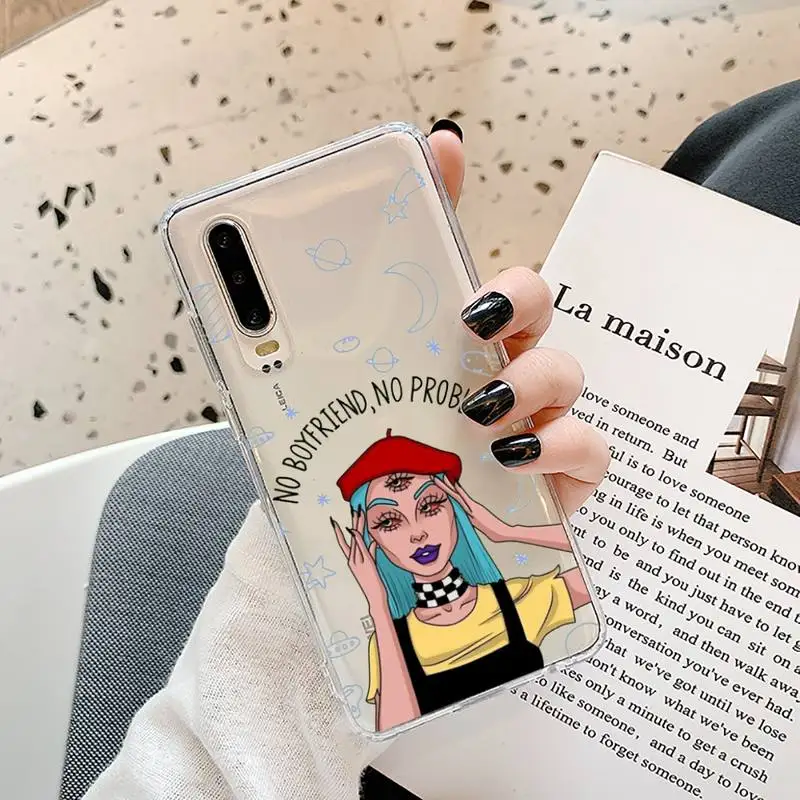 

Aesthetic Devil Woman girl Phone Case Transparent for Samsung A71 S9 10 20 HUAWEI p30 40 honor 10i 8x xiaomi note 8 Pro 10t 11