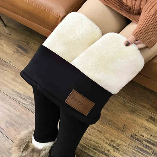 

Women Trousers Pants for Women Leggings Garemay High Waist 12%spandex Warm Pants Winter Skinny Thick Velvet Fleece Girl Leggings
