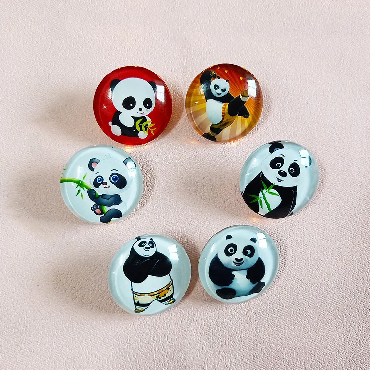 100 шт. Милый Панда мягкий магнит на холодильник 25 мм наклейки мультфильм