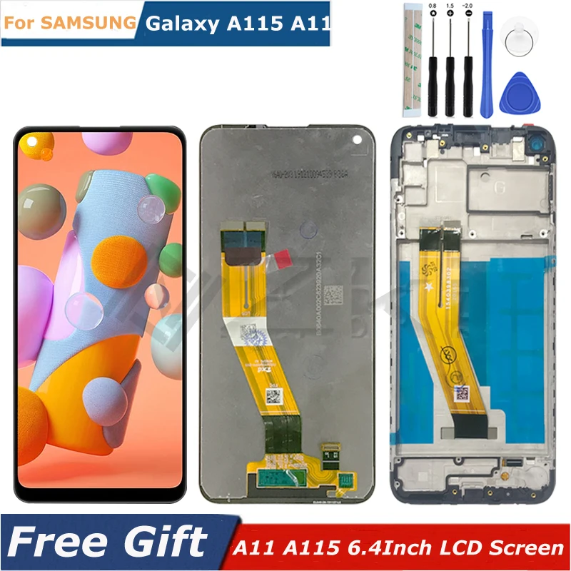 

For Samsung Galaxy A11 LCD Display Touch Screen Assembly 6.4 Inch A115 A115F/DS SM-A115M/DS M115 Frame Replacement A115W A115U