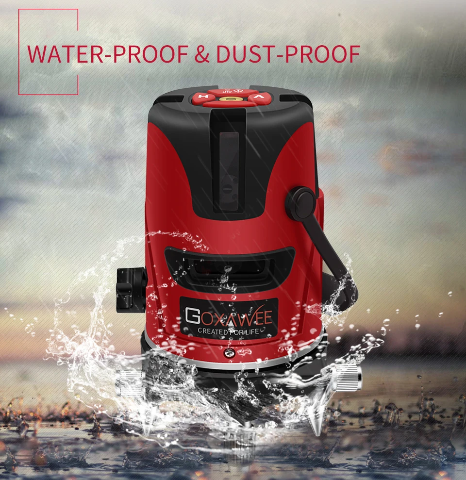 GOXAWEE лазерный уровень 360 градусов Горизонтальные и вертикальные измерительные