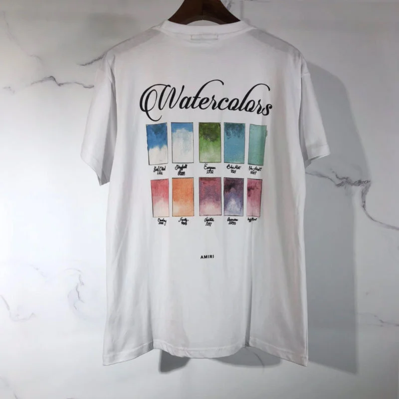 

Street fashion Amiri short sleeve T-shirt Amiri letter print Casual Short Sleeve T-shirt for men and women