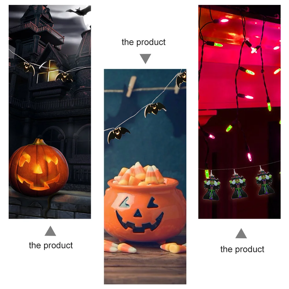 

2Pcs Lamp String Bat Wizard Light String Party LED Decor Battery