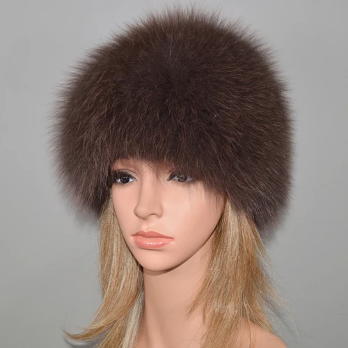 khaki Новая роскошная шапка из натурального Лисьего меха, женская зимняя вязаная шапка-бомбер из натурального Лисьего меха, теплые мягкие шапки-бини из лисьего меха для девушек - Цвет: khaki