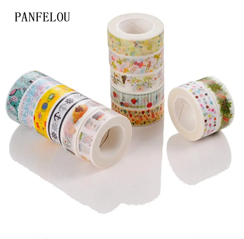

PANFELOU 1.5CMx10M Mountain village Dividing Stickers border masking adhesive paper washi tape DIY Scrapbooking Hand account