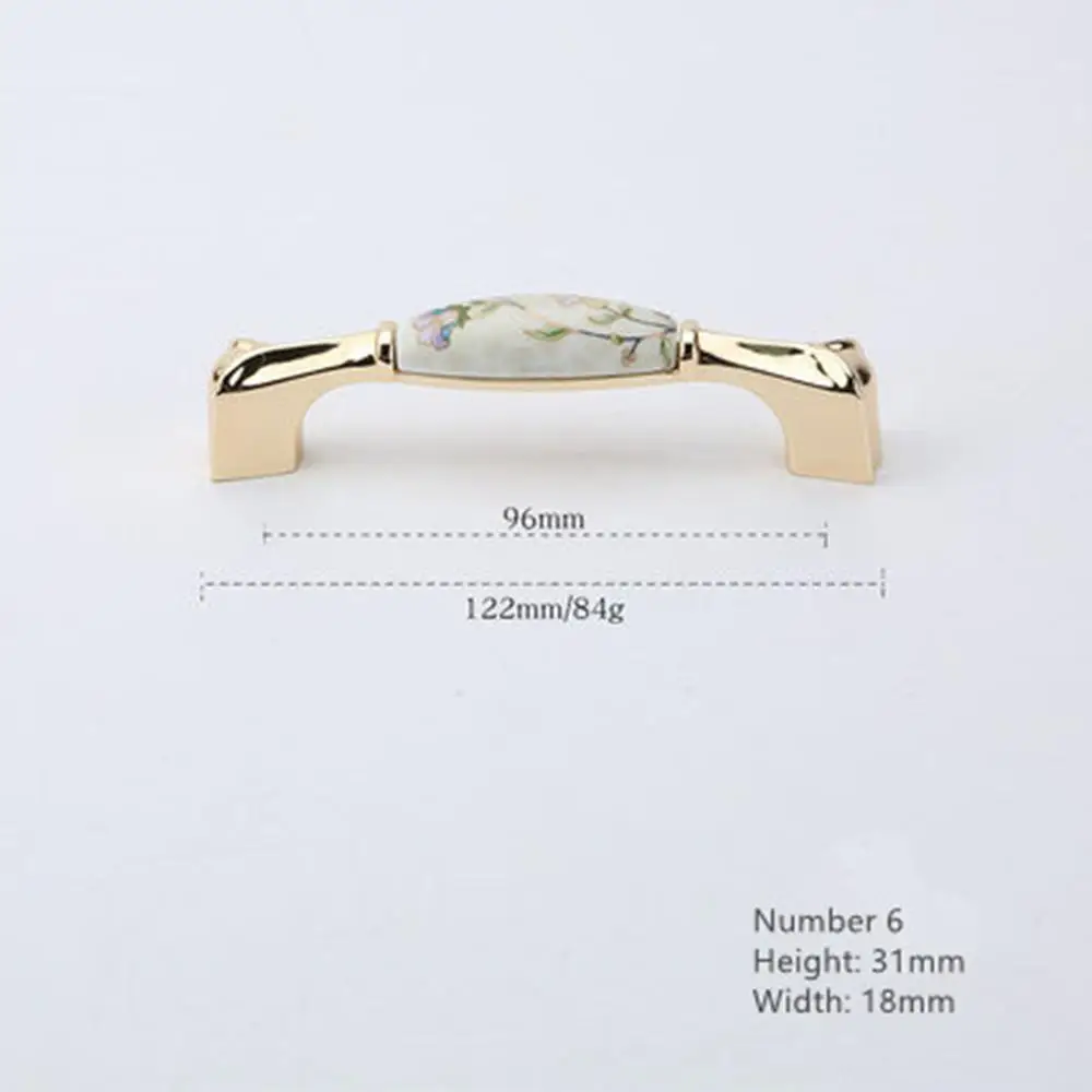 Ручка двери шкафа Европейская керамическая ручка 96 Золотой Американский ящик