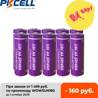 10pcs pkcell aa batteries 3 6v er14505 14505 2400mah aa battery lisclo2 superior lr6 r6p 1 5v batteries for gps tracking cameras
