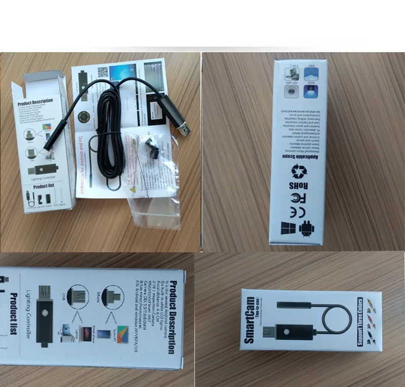 Водонепроницаемый светодиодный мини эндоскоп 2 в 1 с Wi Fi и USB кабелем|Компактные