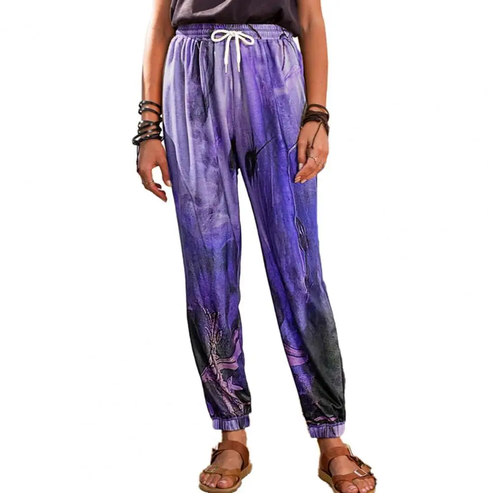 

2021 New Women's Pants Casual Printed Straight Wide Leg Plus Size Trousers Women Summer Beach Casual Trouser Vintage Streetwear
