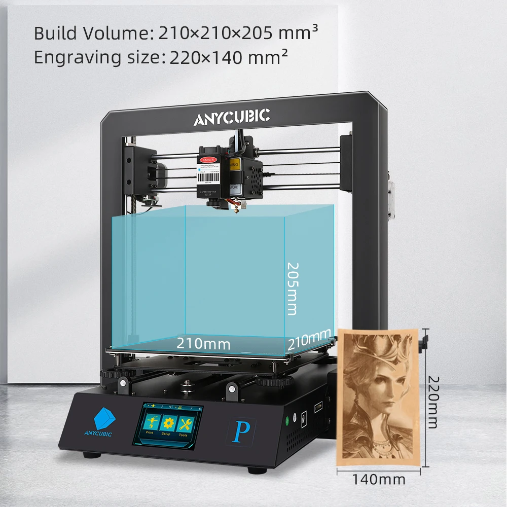 3D-принтер Anycubic Mega Pro для лазерной гравировки многофункциональный принтер 2 в 1 с