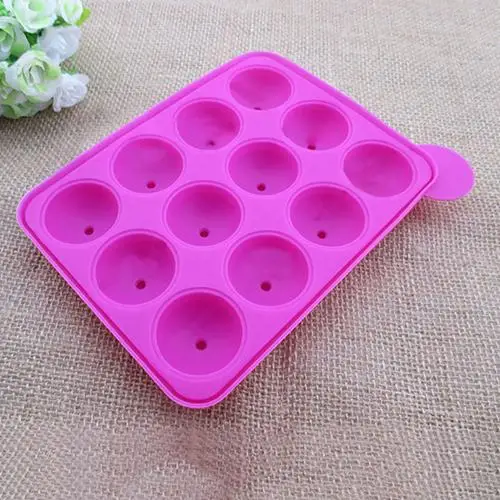

1PC 12 Holes Chocolate Ball Cupcake Cookie Candy Maker DIY Baking Tool Silicone Pop Lollipop Mold Stick Tray Cake Mould