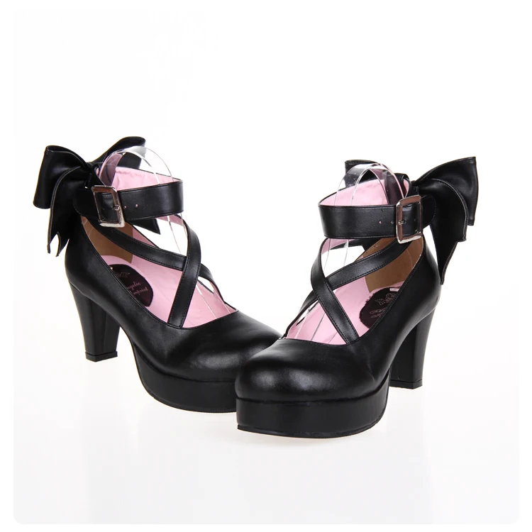 Туфли женские на толстом каблуке обувь принцессы Лолита ремешок щиколотке