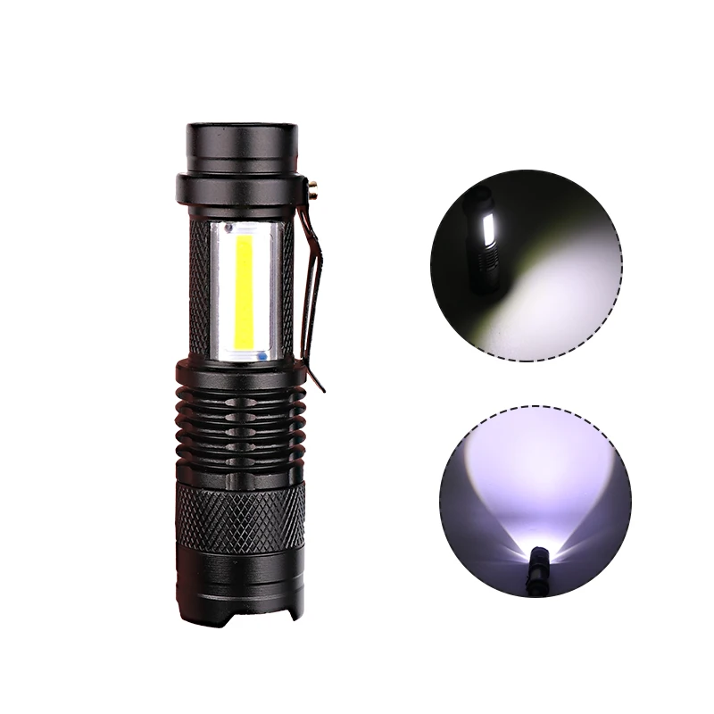 XP-G Q5 Built-in Battery Mini LED Flashlight USB Charging COB Zoomable Waterproof Torch Aluminum Lantern Use AAA | Освещение