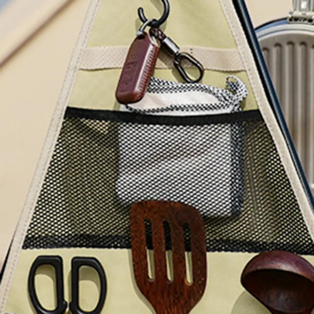 

Cutlery Bag Hanging Double Layers Oxford Cloth Portable Large Capacity Tableware Bag for Camping Portable Capacity Tableware Bag