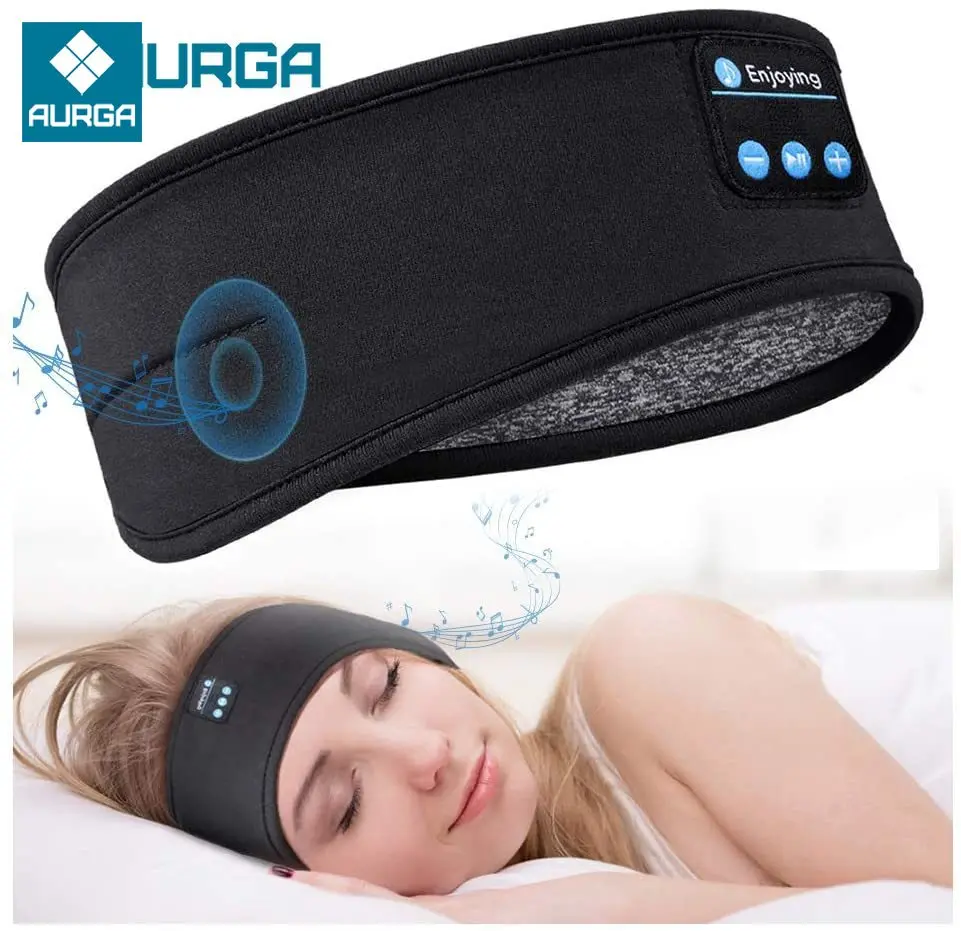 

Bluetooth Sleeping Headphones Sports Headband Thin Soft Elastic Comfortable Wireless Music Earphones Eye Mask for Side Sleeper